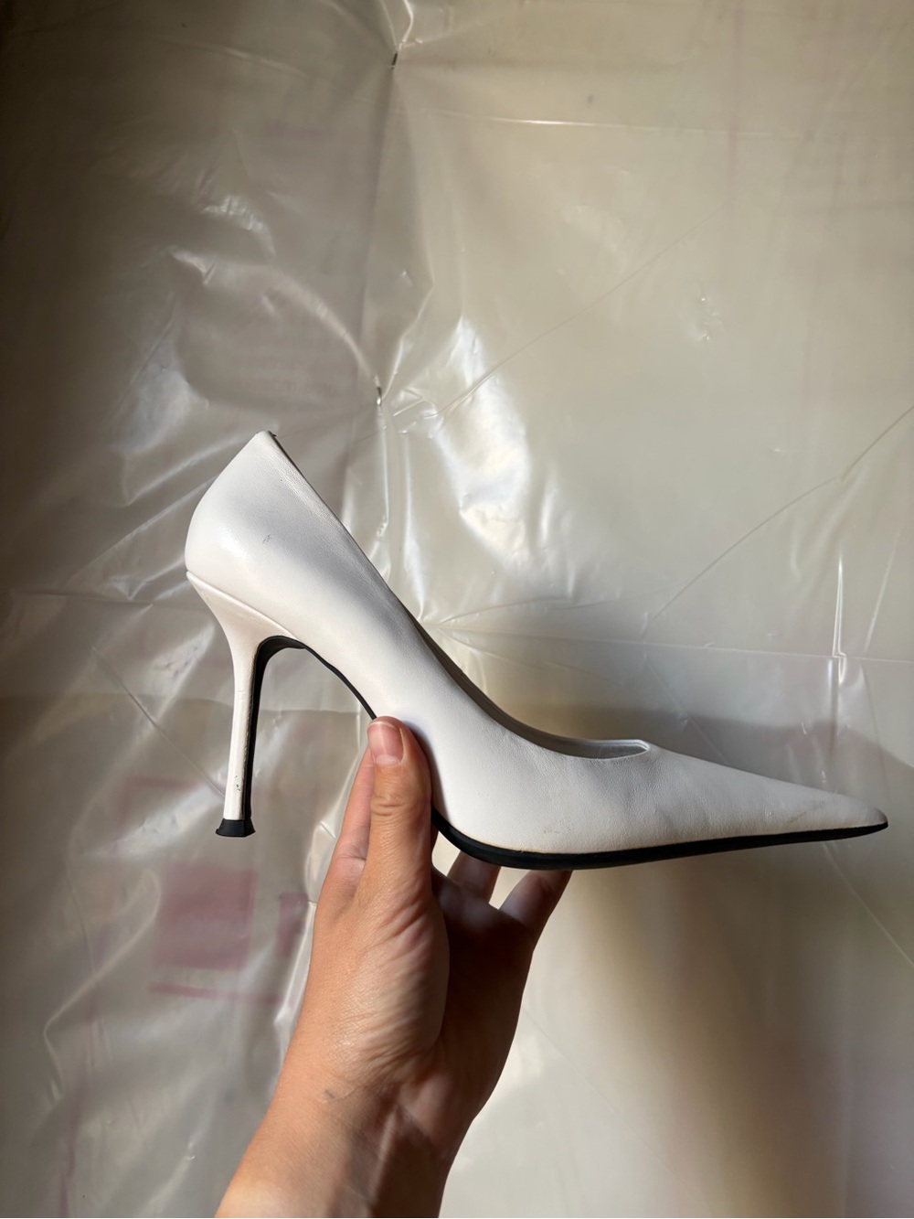Jeffrey Campbell White Pointed Leather Pumps - Picture 4 of 6